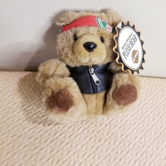 3/20$ Nwt christmas mini harley davidson bear plush - Picture 1 of 3